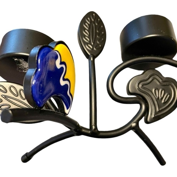 Partylite double sided tea light holder, Provence, metal and ceramic, EUC - Picture 3 of 7